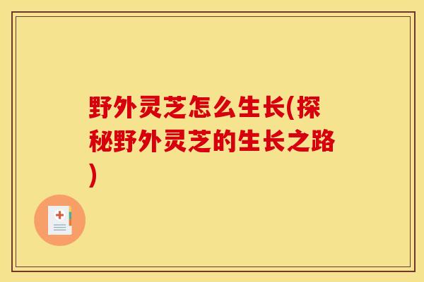 野外灵芝怎么生长(探秘野外灵芝的生长之路)