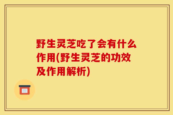 野生灵芝吃了会有什么作用(野生灵芝的功效及作用解析)