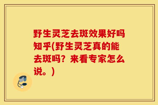 野生灵芝去斑效果好吗知乎(野生灵芝真的能去斑吗？来看专家怎么说。)