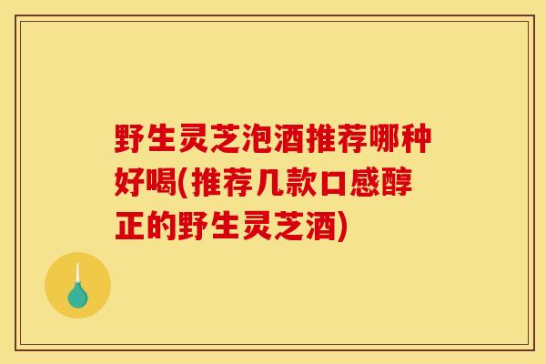 野生灵芝泡酒推荐哪种好喝(推荐几款口感醇正的野生灵芝酒)