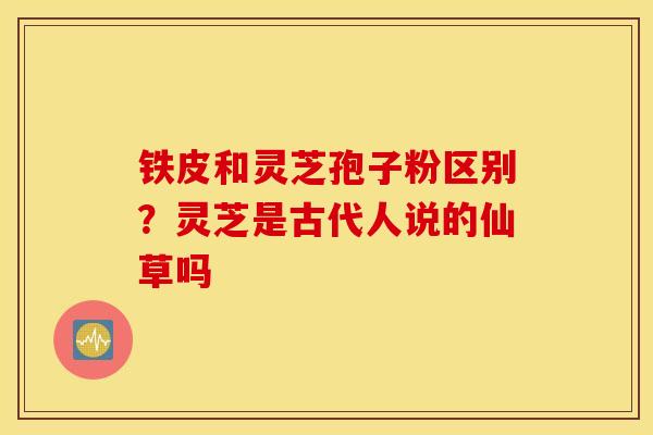 铁皮和灵芝孢子粉区别？灵芝是古代人说的仙草吗