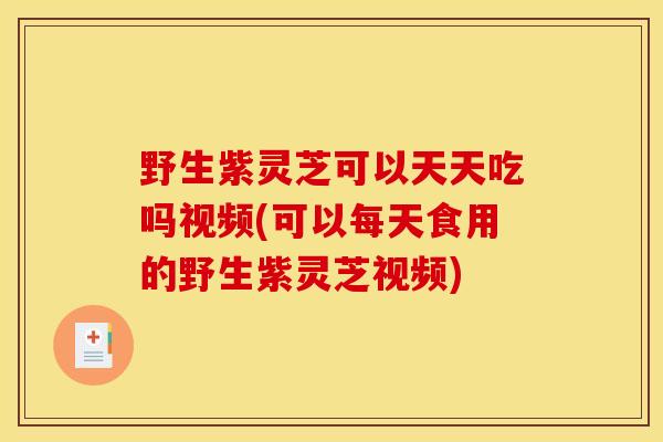 野生紫灵芝可以天天吃吗视频(可以每天食用的野生紫灵芝视频)