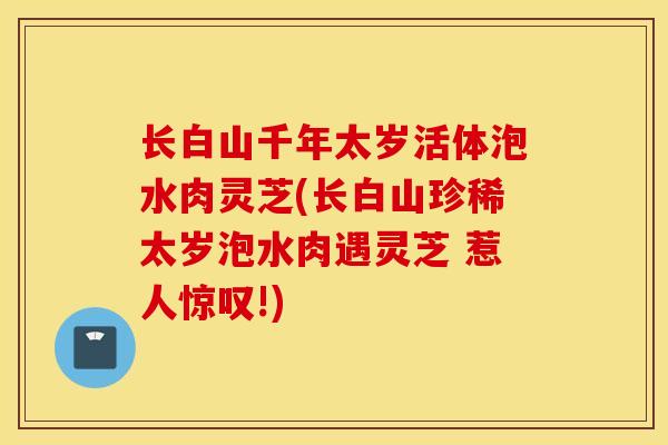 长白山千年太岁活体泡水肉灵芝(长白山珍稀太岁泡水肉遇灵芝 惹人惊叹!)