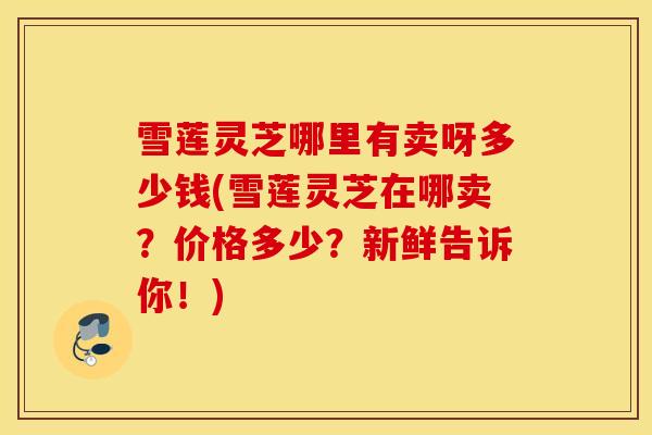 雪莲灵芝哪里有卖呀多少钱(雪莲灵芝在哪卖？价格多少？新鲜告诉你！)