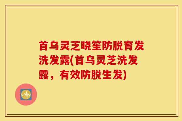 首乌灵芝晓笙防脱育发洗发露(首乌灵芝洗发露，有效防脱生发)