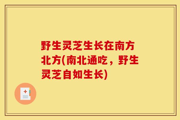 野生灵芝生长在南方 北方(南北通吃，野生灵芝自如生长)