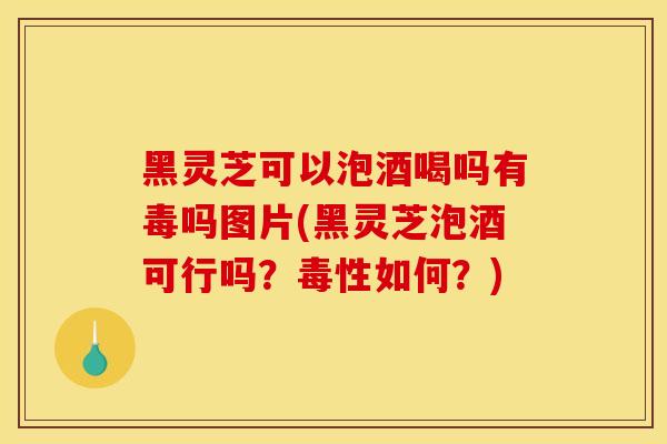 黑灵芝可以泡酒喝吗有毒吗图片(黑灵芝泡酒可行吗？毒性如何？)