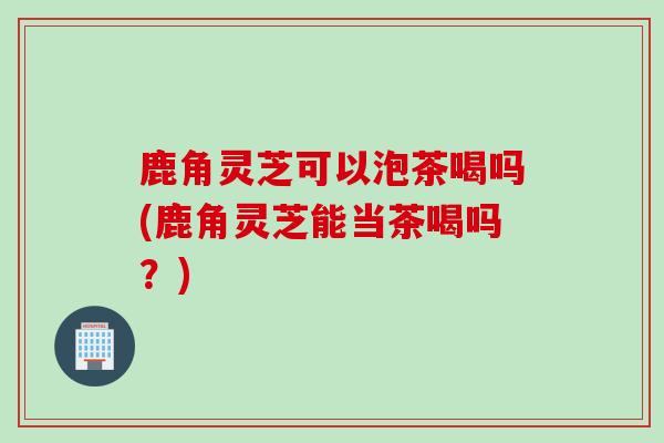 鹿角灵芝可以泡茶喝吗(鹿角灵芝能当茶喝吗？)