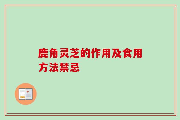 鹿角灵芝的作用及食用方法禁忌