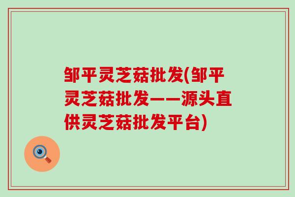 邹平灵芝菇批发(邹平灵芝菇批发——源头直供灵芝菇批发平台)
