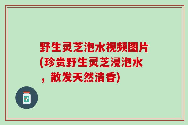 野生灵芝泡水视频图片(珍贵野生灵芝浸泡水，散发天然清香)