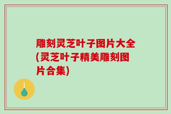 雕刻灵芝叶子图片大全(灵芝叶子精美雕刻图片合集)