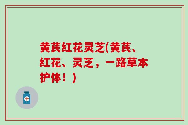 黄芪红花灵芝(黄芪、红花、灵芝，一路草本护体！)