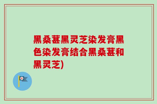 黑桑葚黑灵芝染发膏黑色染发膏结合黑桑葚和黑灵芝)