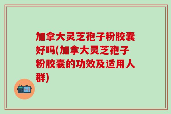 加拿大灵芝孢子粉胶囊好吗(加拿大灵芝孢子粉胶囊的功效及适用人群)