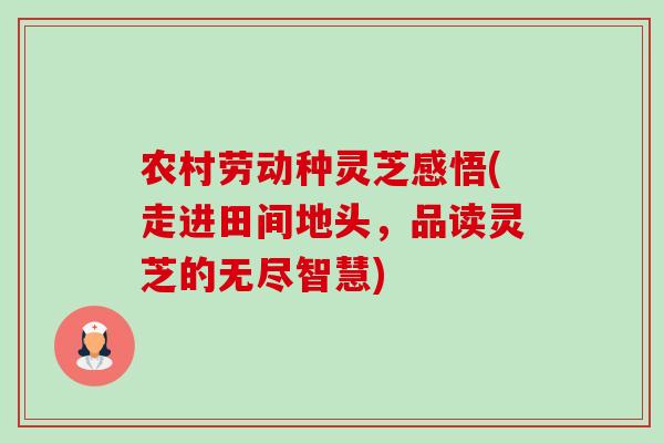 农村劳动种灵芝感悟(走进田间地头，品读灵芝的无尽智慧)