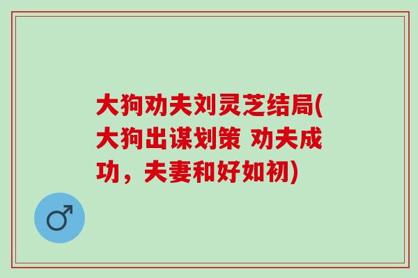 大狗劝夫刘灵芝结局(大狗出谋划策 劝夫成功，夫妻和好如初)