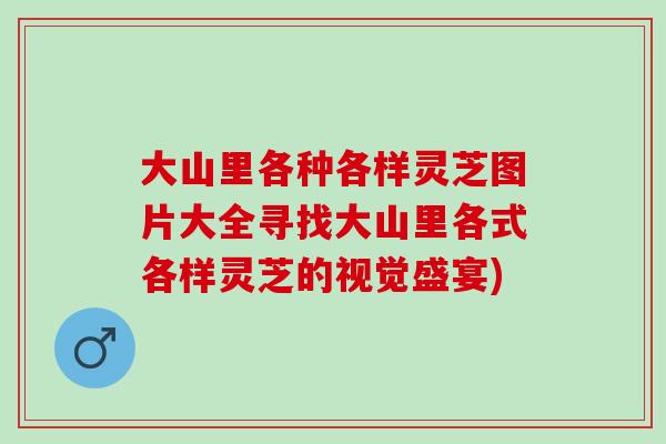 大山里各种各样灵芝图片大全寻找大山里各式各样灵芝的视觉盛宴)