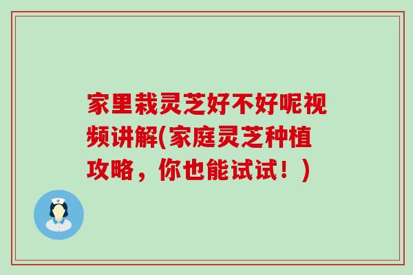 家里栽灵芝好不好呢视频讲解(家庭灵芝种植攻略，你也能试试！)