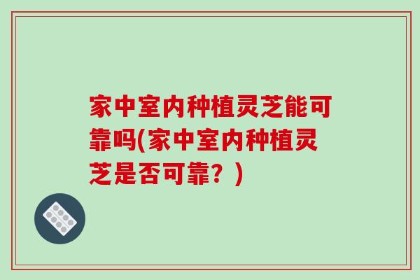 家中室内种植灵芝能可靠吗(家中室内种植灵芝是否可靠？)