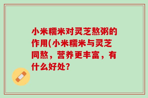 小米糯米对灵芝熬粥的作用(小米糯米与灵芝同熬，营养更丰富，有什么好处？