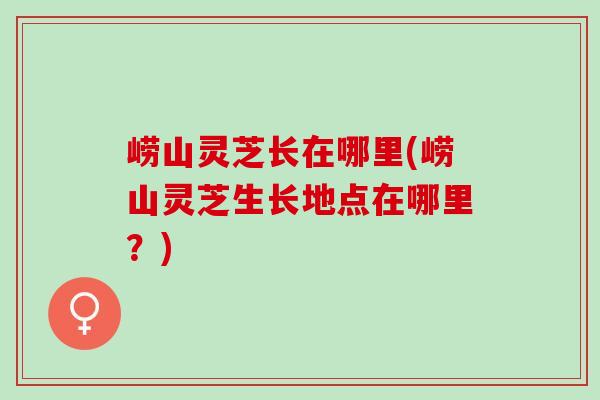 崂山灵芝长在哪里(崂山灵芝生长地点在哪里？)