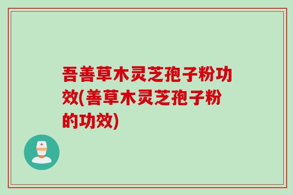 吾善草木灵芝孢子粉功效(善草木灵芝孢子粉的功效)