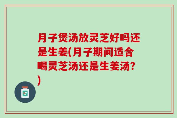 月子煲汤放灵芝好吗还是生姜(月子期间适合喝灵芝汤还是生姜汤？)