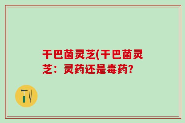 干巴菌灵芝(干巴菌灵芝：灵药还是毒药？