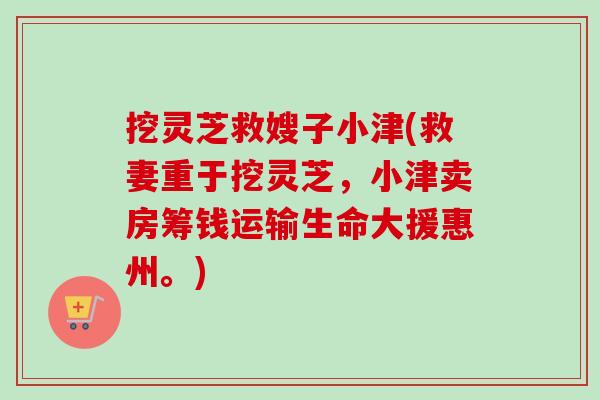 挖灵芝救嫂子小津(救妻重于挖灵芝，小津卖房筹钱运输生命大援惠州。)