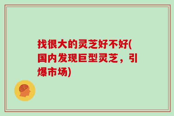 找很大的灵芝好不好(国内发现巨型灵芝，引爆市场)