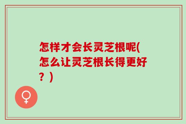 怎样才会长灵芝根呢(怎么让灵芝根长得更好？)