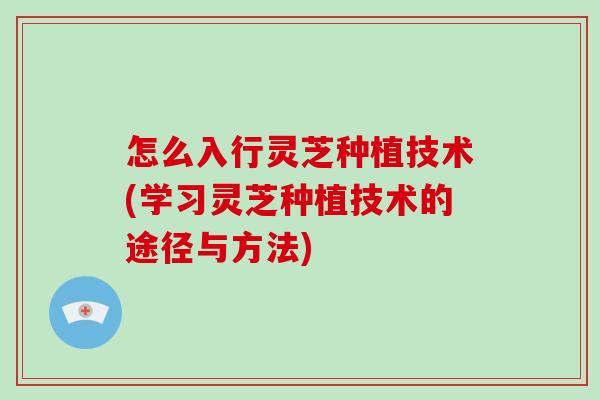 怎么入行灵芝种植技术(学习灵芝种植技术的途径与方法)
