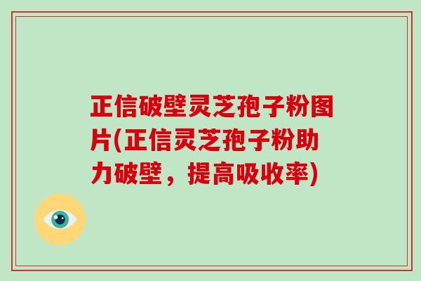 正信破壁灵芝孢子粉图片(正信灵芝孢子粉助力破壁，提高吸收率)
