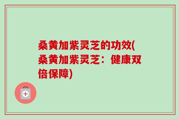 桑黄加紫灵芝的功效(桑黄加紫灵芝：健康双倍保障)