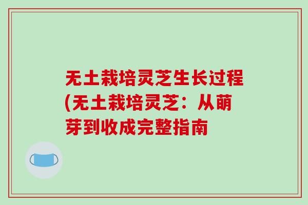 无土栽培灵芝生长过程(无土栽培灵芝：从萌芽到收成完整指南