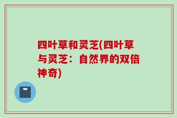 四叶草和灵芝(四叶草与灵芝：自然界的双倍神奇)