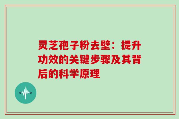 灵芝孢子粉去壁:提升功效的关键步骤及其背后的科学原理 灵芝孢子粉去壁:提升功效的关键步骤及其背后的科学原理