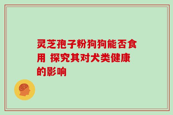 灵芝孢子粉狗狗能否食用 探究其对犬类健康的影响 灵芝孢子粉狗狗能否食用 探究其对犬类健康的影响