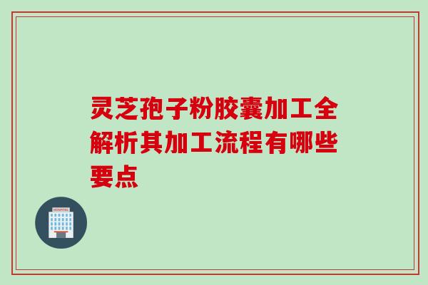 灵芝孢子粉胶囊加工全解析其加工流程有哪些要点