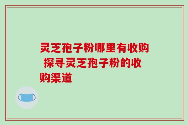 灵芝孢子粉哪里有收购 探寻灵芝孢子粉的收购渠道 灵芝孢子粉哪里有收购 探寻灵芝孢子粉的收购渠道