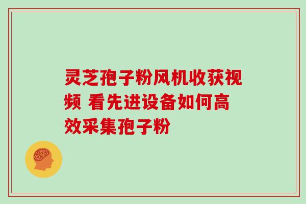 灵芝孢子粉风机收获视频 看先进设备如何高效采集孢子粉 灵芝孢子粉风机收获视频 看先进设备如何高效采集孢子粉