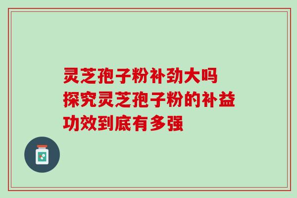 灵芝孢子粉补劲大吗 探究灵芝孢子粉的补益功效到底有多强 灵芝孢子粉补劲大吗 探究灵芝孢子粉的补益功效到底有多强