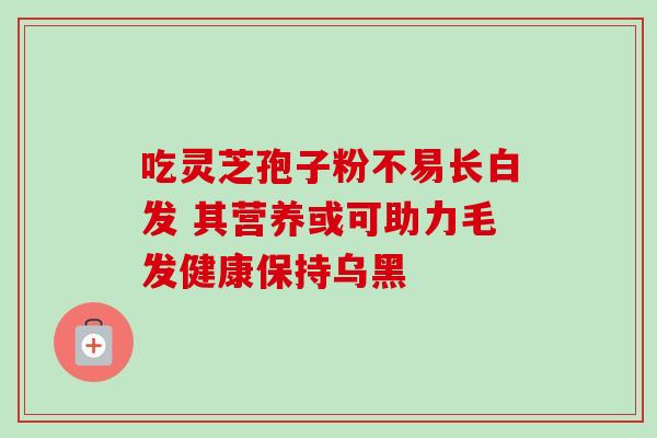 吃灵芝孢子粉不易长白发 其营养或可助力毛发健康保持乌黑 吃灵芝孢子粉不易长白发 其营养或可助力毛发健康保持乌黑