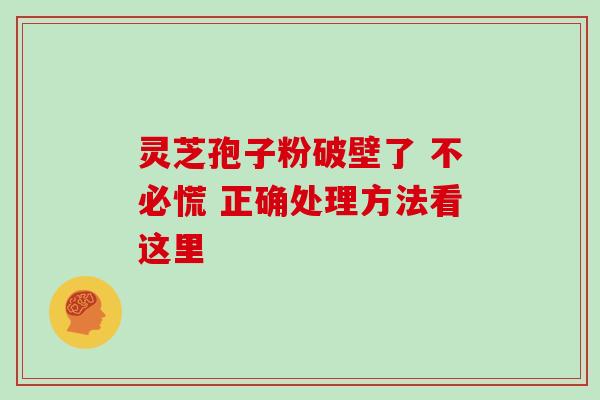 灵芝孢子粉破壁了 不必慌 正确处理方法看这里 灵芝孢子粉破壁了 不必慌 正确处理方法看这里