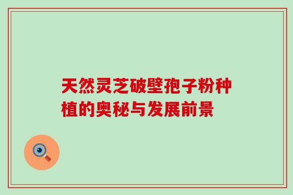 天然灵芝破壁孢子粉种植的奥秘与发展前景 天然灵芝破壁孢子粉种植的奥秘与发展前景