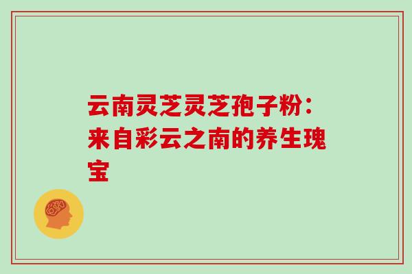 云南灵芝灵芝孢子粉:来自彩云之南的养生瑰宝 云南灵芝灵芝孢子粉:来自彩云之南的养生瑰宝