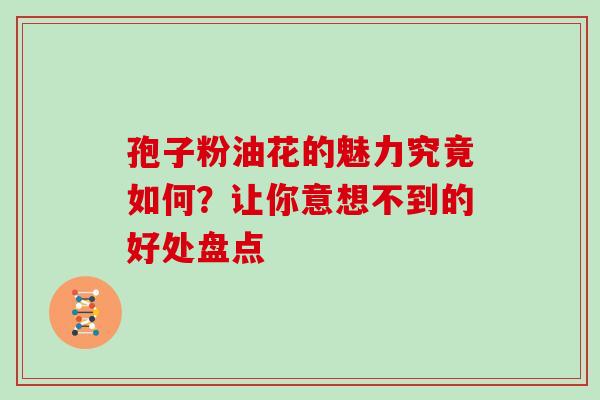 孢子粉油花的魅力究竟如何?让你意想不到的好处盘点 孢子粉油花的魅力究竟如何?让你意想不到的好处盘点