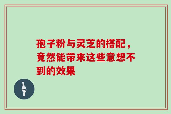 孢子粉与灵芝的搭配,竟然能带来这些意想不到的效果 孢子粉与灵芝的搭配,竟然能带来这些意想不到的效果