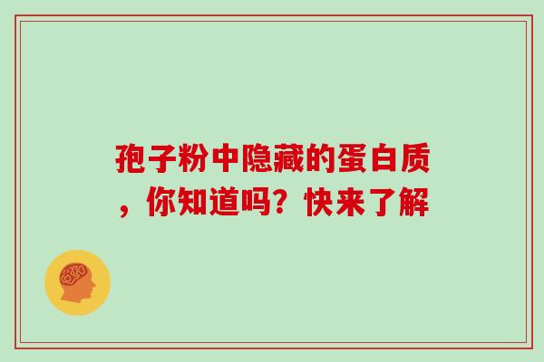 孢子粉中隐藏的蛋白质,你知道吗?快来了解 孢子粉中隐藏的蛋白质,你知道吗?快来了解